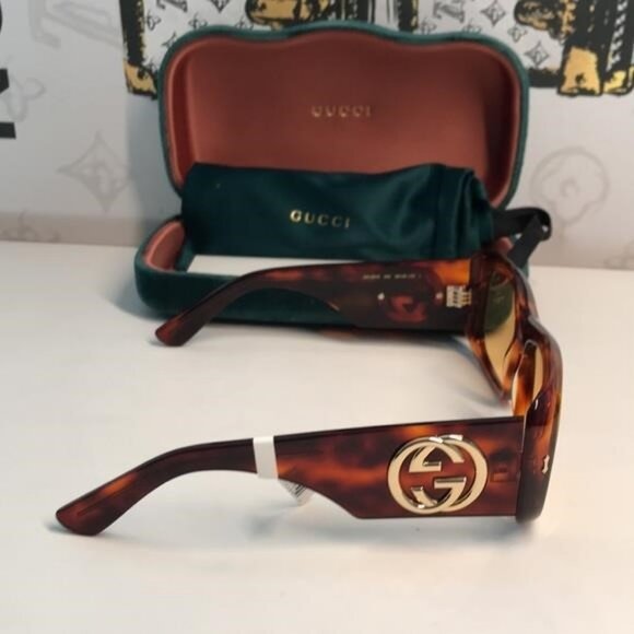 New Authentic Gucci Tortoiseshell Sunglasses with Brown Lenses GG1251s 002 - Picture 9 of 12